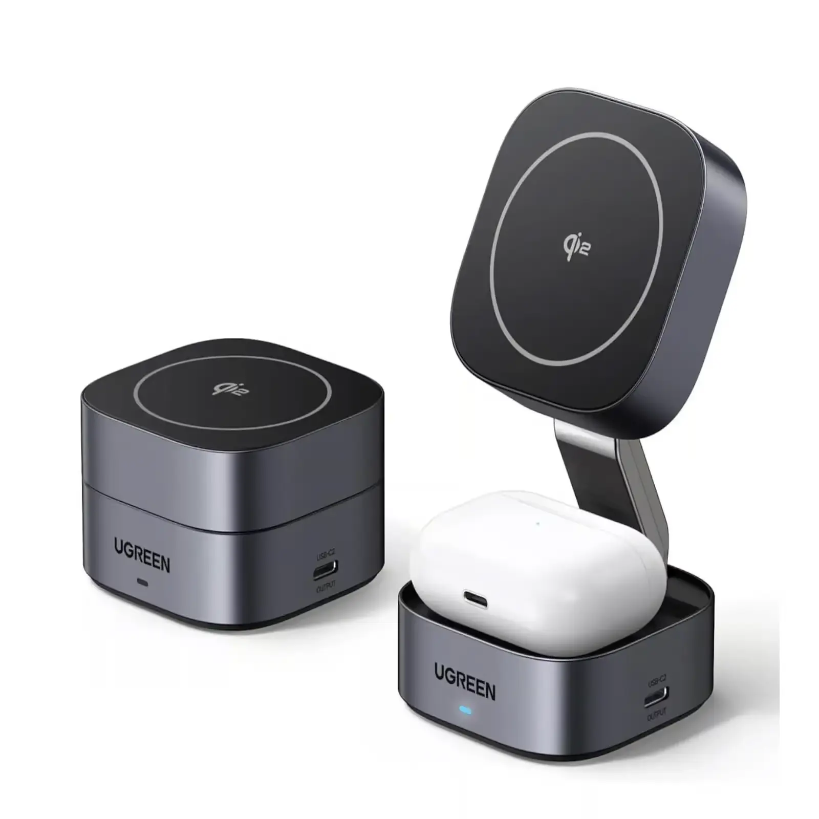UGREEN MagFlow 35316 — Travel Qi2 2-in-1 Foldable Magnetic Charger (15W + 5W)