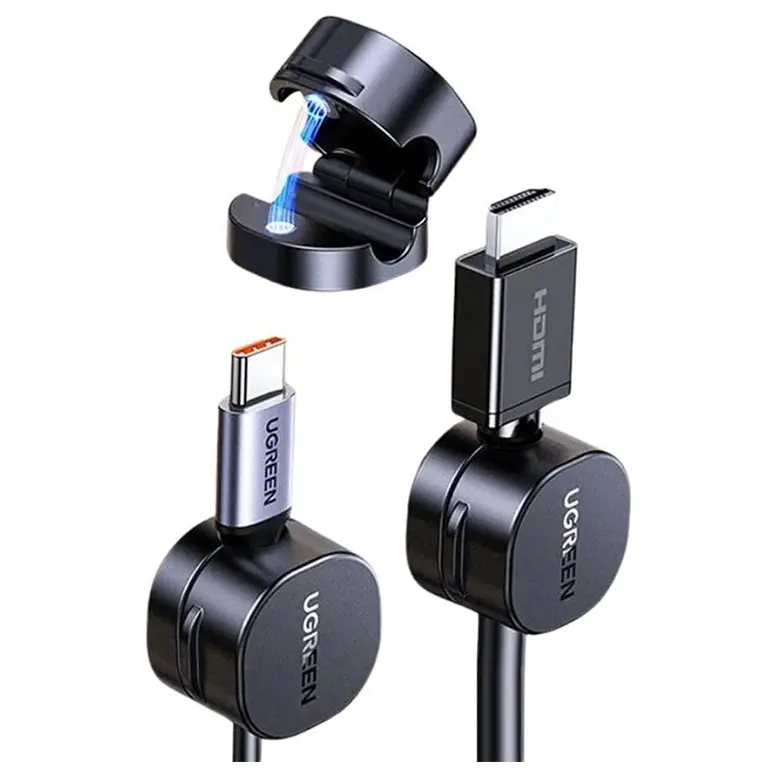 UGreen 45797 Magnetic Cable Organizer – 3-Pack Desk & Bedside Clips