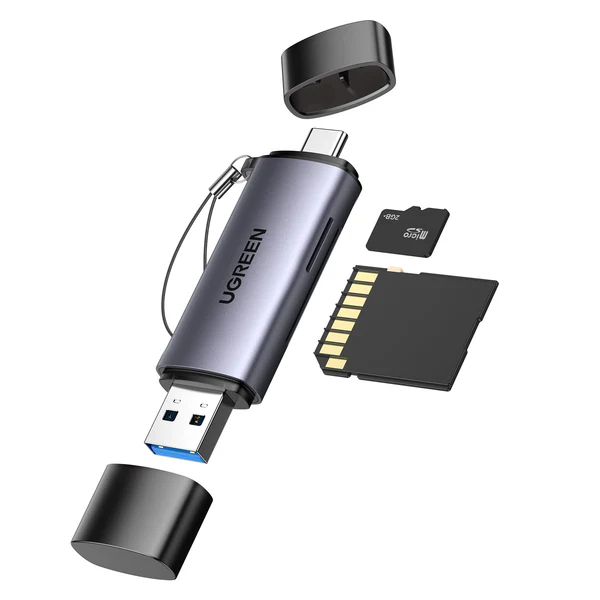 UGreen 50706 Dual-Host SD & microSD Reader — USB Type-C and USB 3.0