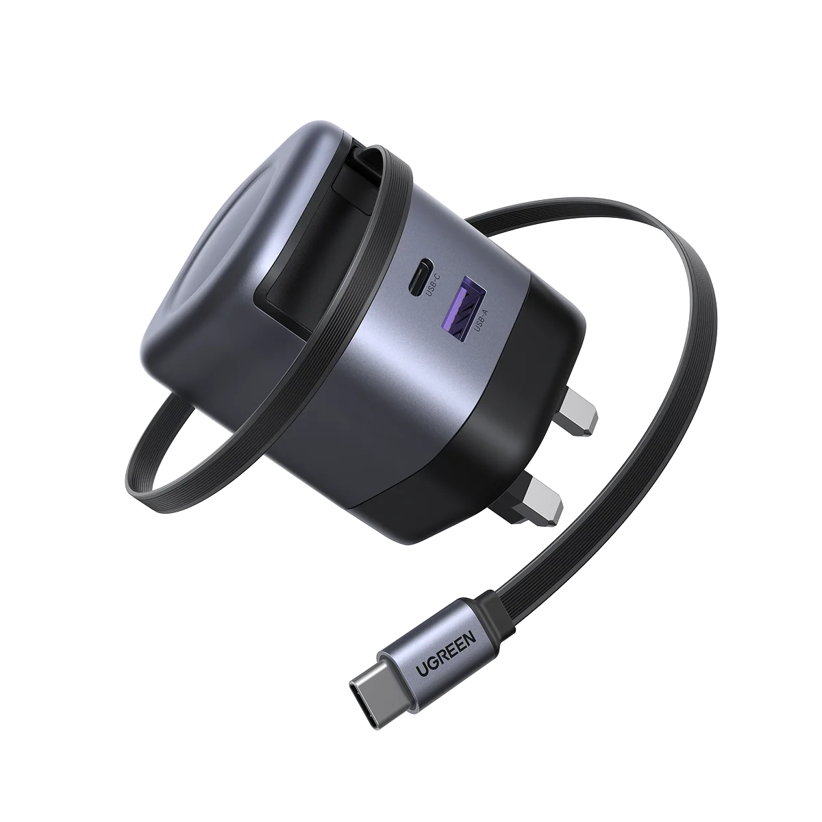 UGreen Nexode 65W GaN II Charger — Built-In Retractable USB-C Cable