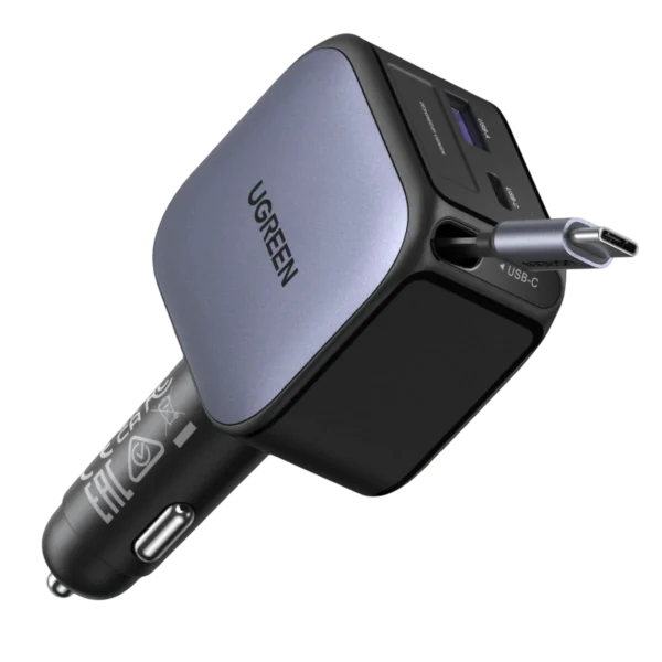 UGREEN Nexode 55909 – 90W In-Car Charger with 70cm Retractable USB-C