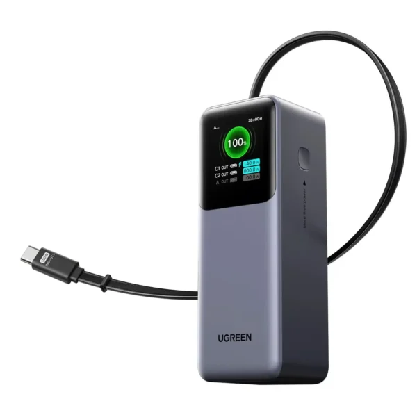 UGREEN Nexode 55987/95670 — 20,000mAh 165W Bank with 65 cm Built-In USB-C