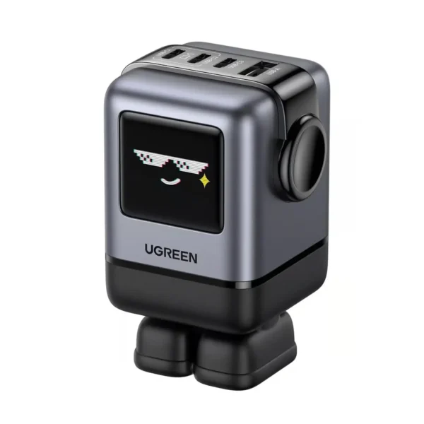 UGREEN 45514 Uno GaN 100W US Plug — 4-Port Charger with TFT Face & Magnets