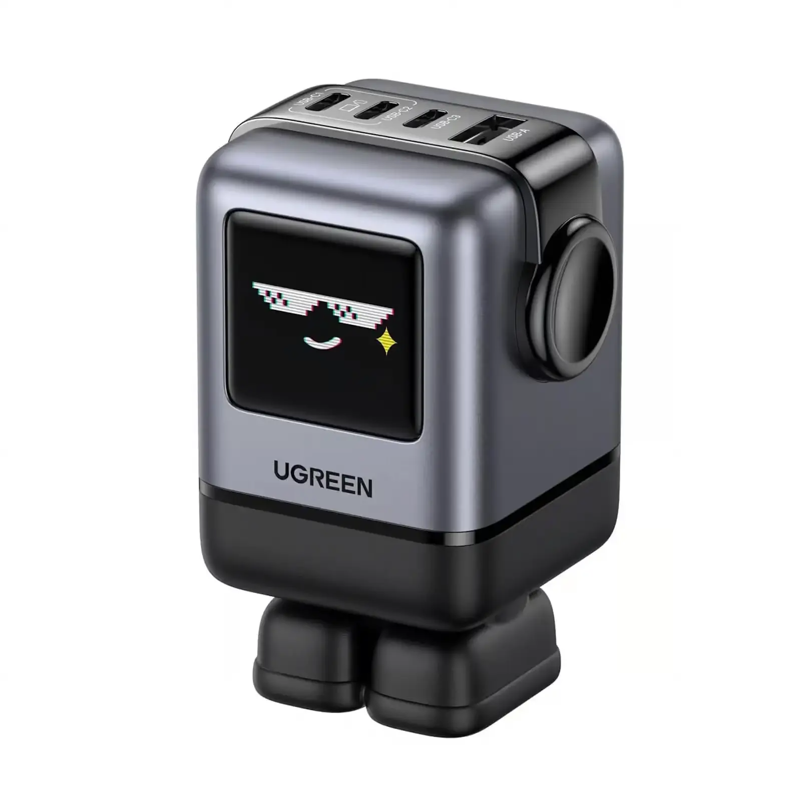 UGREEN 45514 Uno GaN 100W US Plug — 4-Port Charger with TFT Face & Magnets