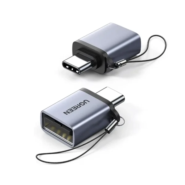 UGreen 50283 USB-C OTG to USB-A 3.0 Adapter — 5 Gbps, Key-Ring Lanyard