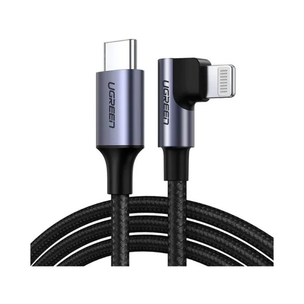 UGreen 60764 USB-C to Lightning Elbow Cable — 2 m MFi Braided Charge & Data