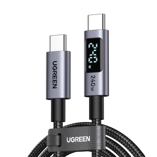 UGreen 65867 — 2m USB-C Cable with Live Power Readout, 240W PD 3.1