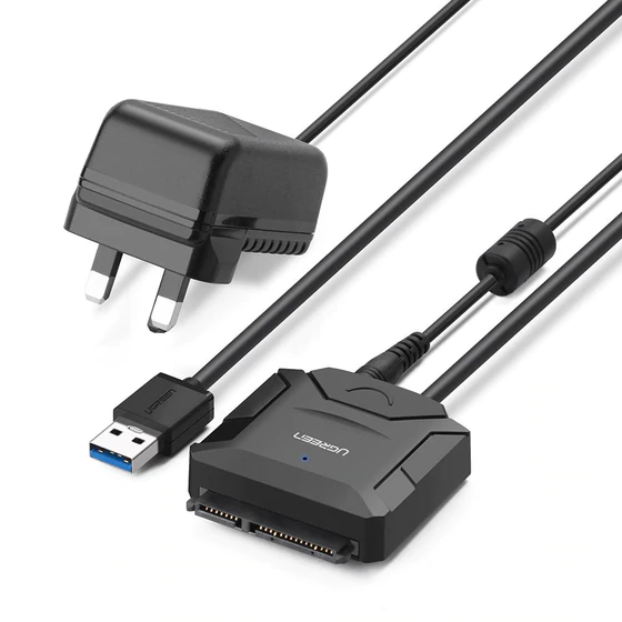 UGREEN 20611 (EU) USB 3.0 to SATA Converter Cable — 2.5″ & 3.5″ HDD/SSD, 5 Gbps