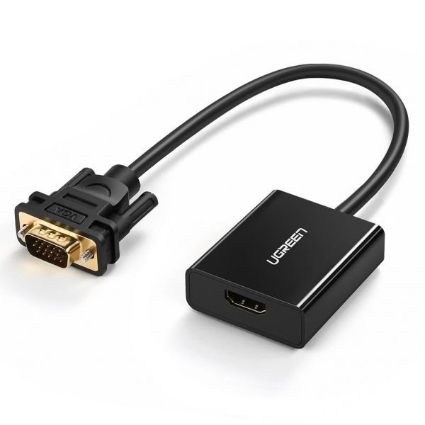 UGreen 50945 — VGA Source to HDMI Display at 1080p with USB Power & 3.5 mm Audio