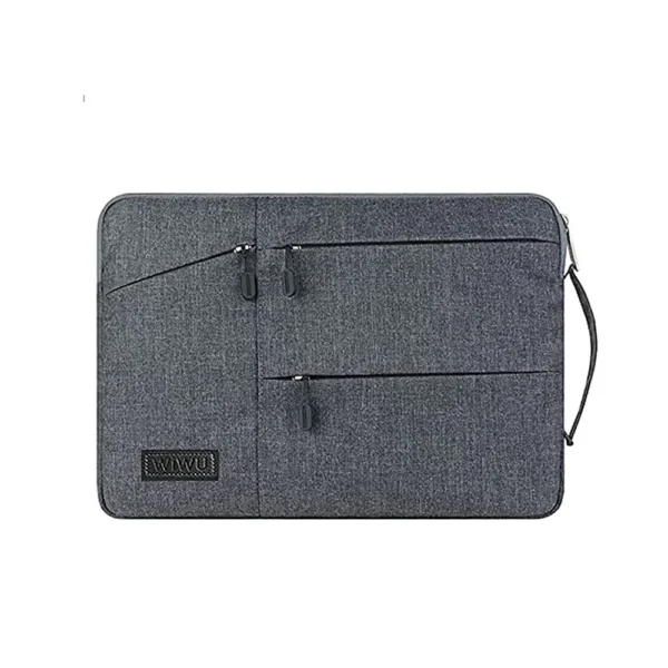 WiWU Grey Pocket Sleeve (13″) — Nylon Sleeve with Pockets and Side Handle