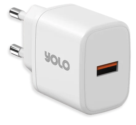 Yolo Y-181 Compact USB Wall Charger — 18W & Quick Charge 3.0