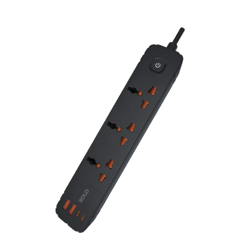 Yolo Y-901 Black — 2500W Extension with QC, PD & Six Charging Points