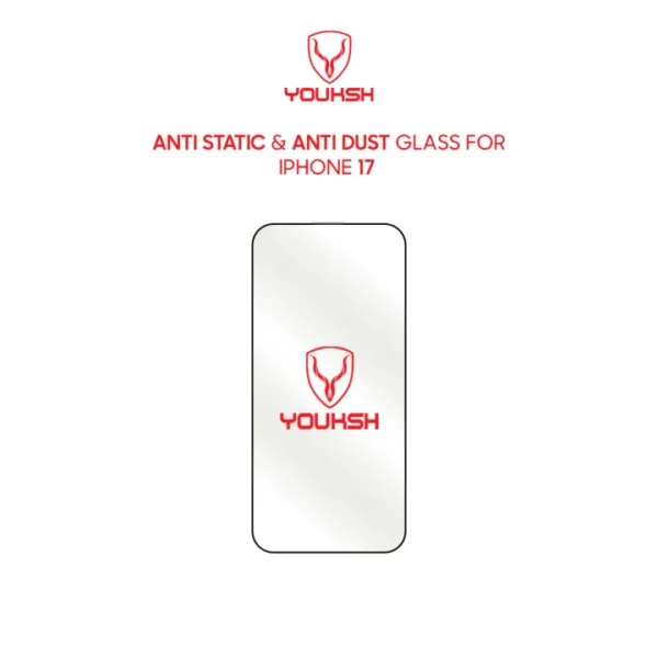 Youksh iPhone 17 Anti-Static Clear Tempered Glass — Edge-to-Edge 0.15mm