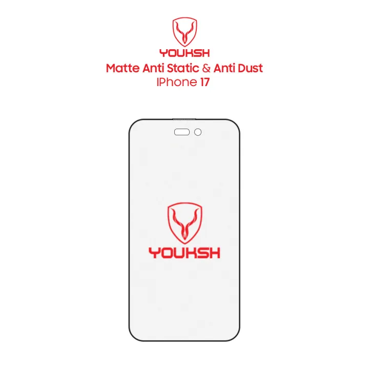 Youksh Apple iPhone 17 Matte Glass Protector — Anti-Static, Four-Layer