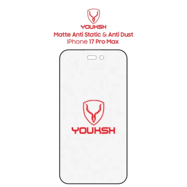Youksh Matte Anti-Static Screen Protector for Apple iPhone 17 Pro Max