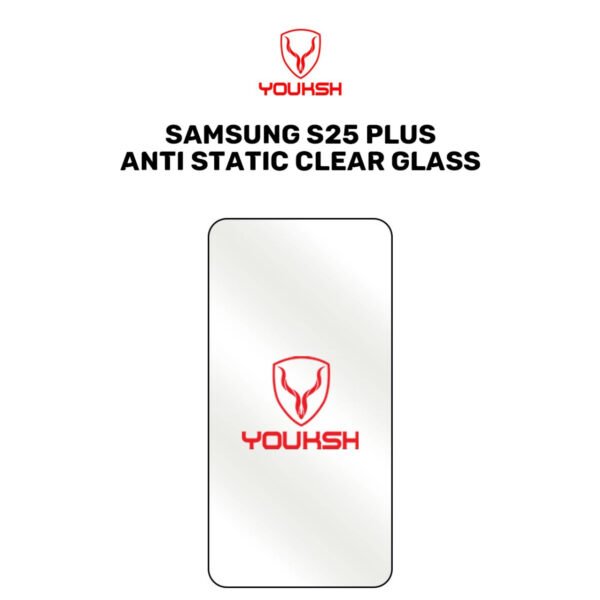 Youksh Samsung Galaxy S25 Plus Clear Glass Protector — Four-Layer Anti-Static
