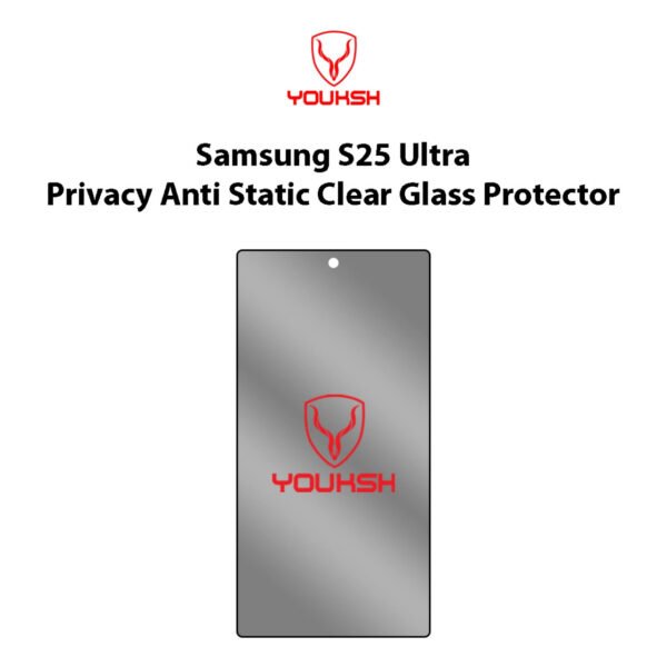 Youksh Galaxy S25 Ultra Privacy Screen Protector — Anti-Static Tempered Glass