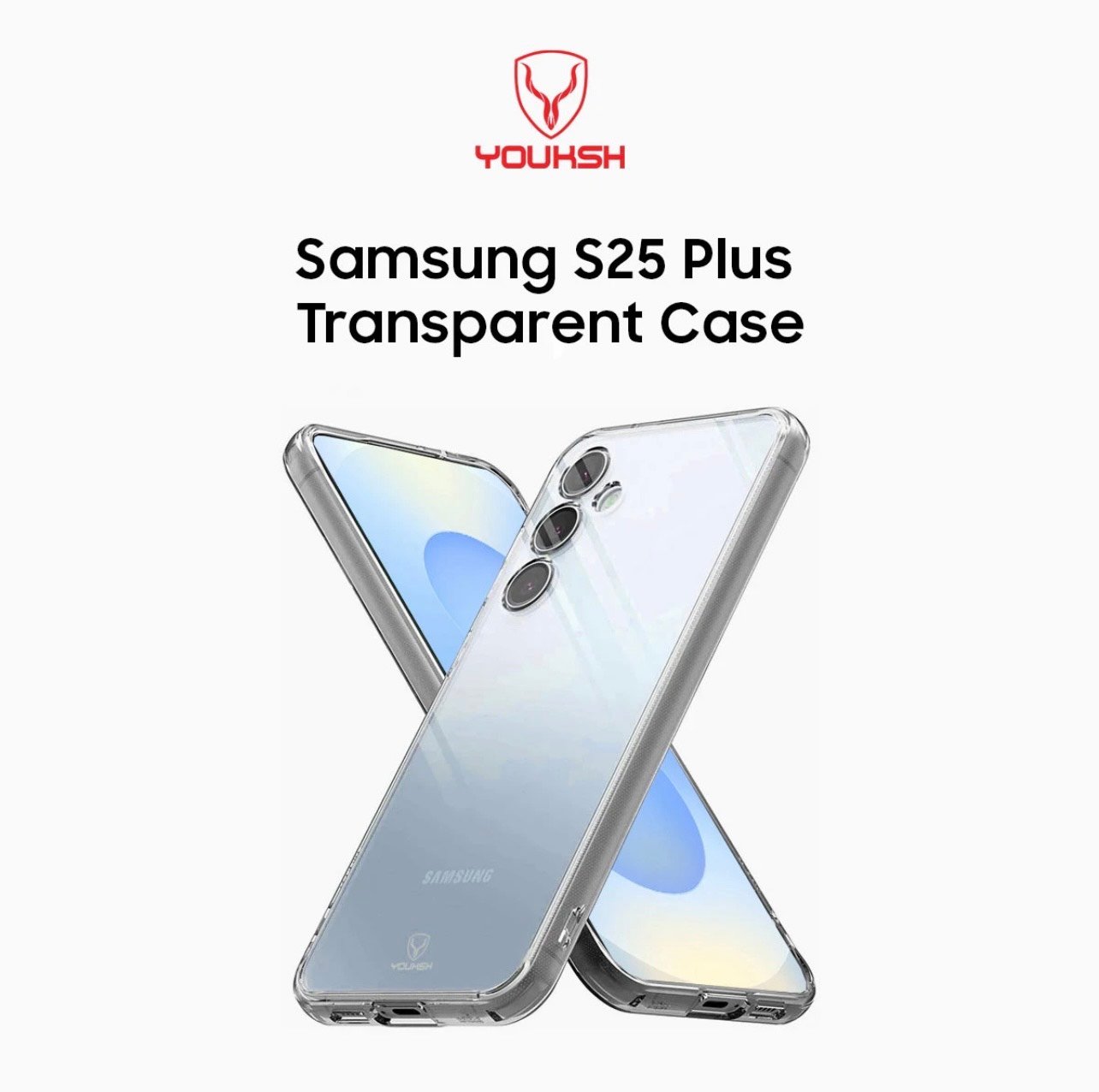 Youksh Galaxy S25 Plus Clear Silicone Case with Jelly Back
