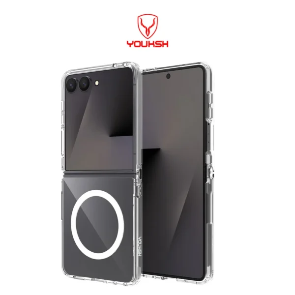 YOUKSH Samsung Z Flip 8 MagSafe Case — Transparent Slim Guard