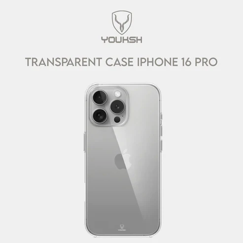 Youksh Clear TPU Shell for Apple iPhone 16 Pro — 1.5 mm Snap-On Cover