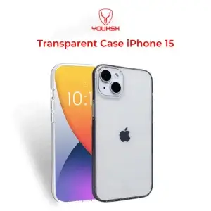 Youksh iPhone 15 Clear Case | 1.5mm Low-Profile Shield