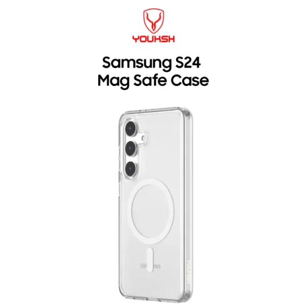 Youksh Samsung Galaxy S24 MagSafe-Ready Clear Back Cover with Airbag Cushioning